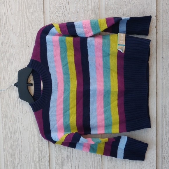 There abouts girls sweater size XS color bold navy stripe - Picture 3 of 7